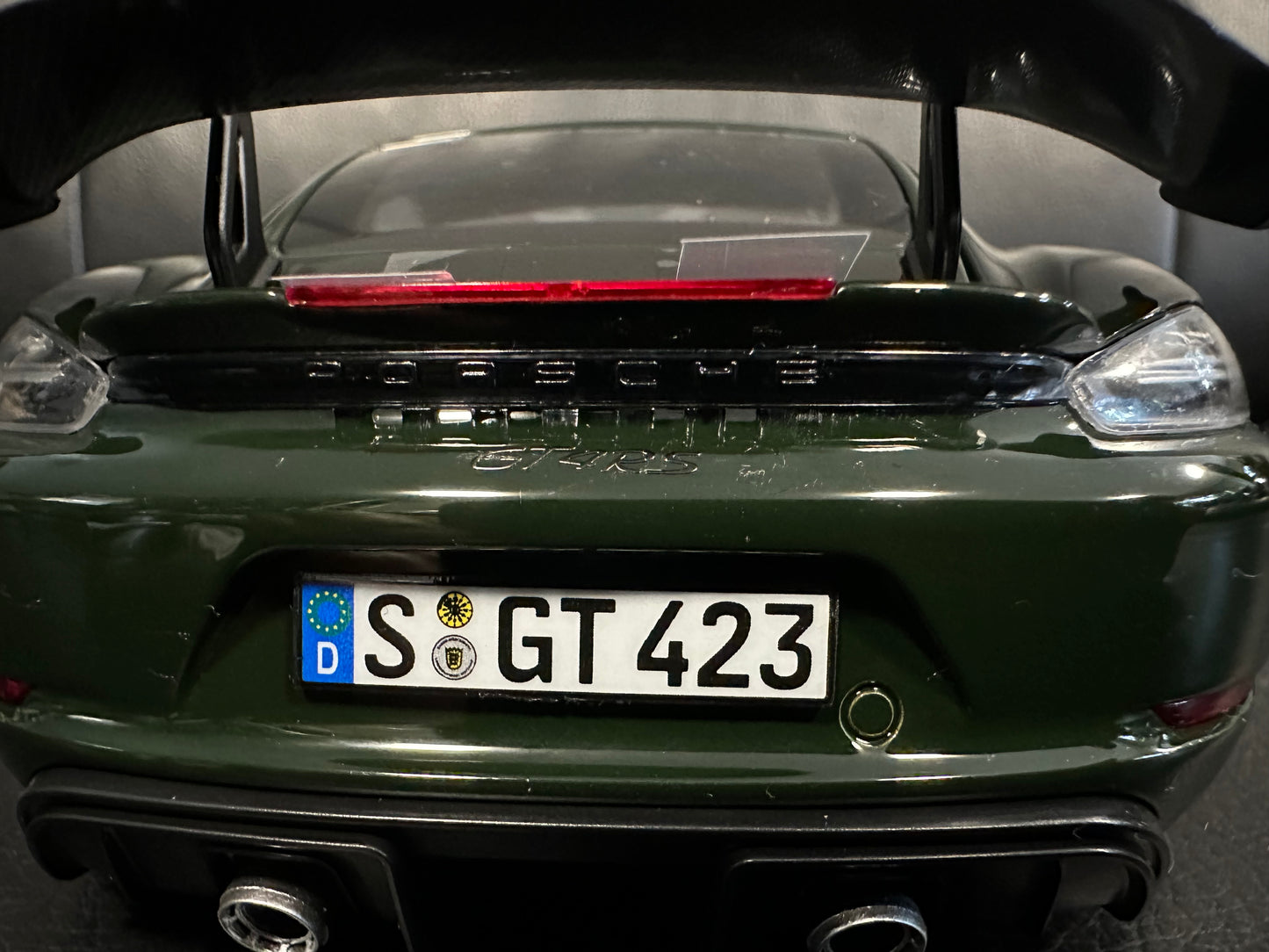 Porsche Cayman GT4 RS brewster green 2023 Weissach 1:18 GT Norev 187250 Порше Кайман ГТ4 РС зелен