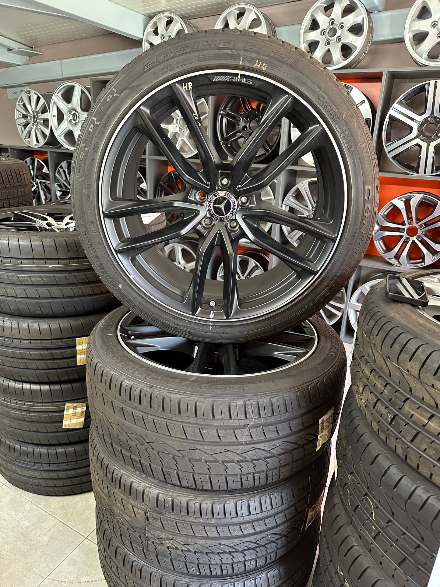 Като Нови Mercedes ML GLE W166 AMG 265 40 21 Zoll Мерцедес МЛ ГЛЕ 265 40 21 цола АМГ алуминиеви джанти летен комплект летни гуми