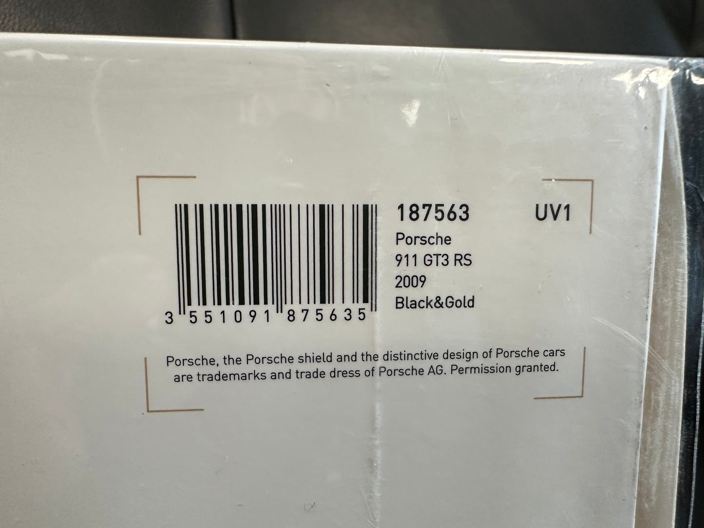Porsche 911 GT3 RS black/gold 2009 1:18 Norev 187563 Порше 911 ГТ3 РС черен/златен