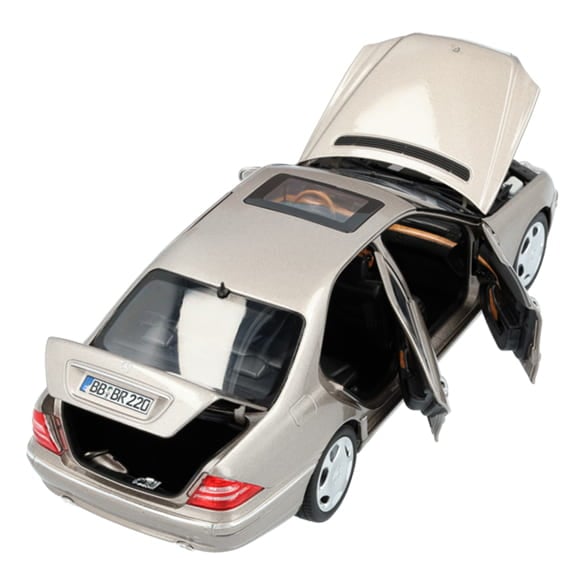 Mercedes Benz S600 W220 cubansilber 1:18 NOREV B66040660 Мерцедес Бенц бежов С600 отваряем