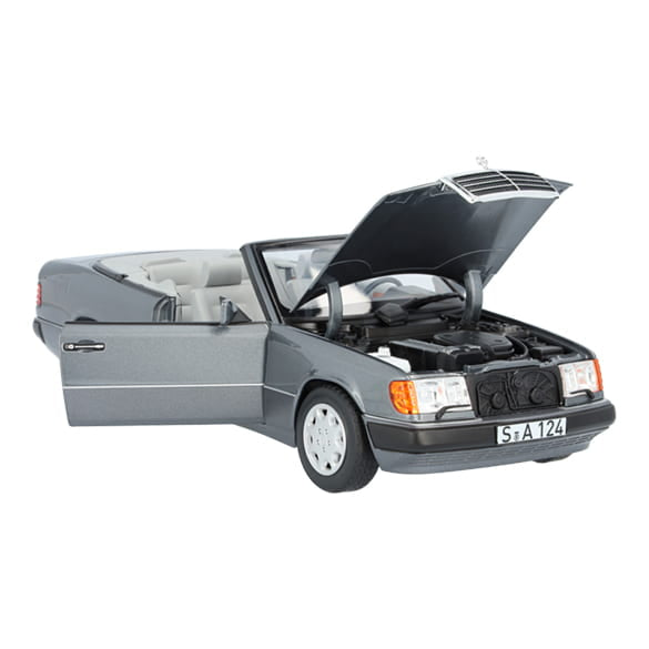 Mercedes Benz 300CE W124 Cabrio grey 1:18 NOREV B66040685 Мерцедес Бенц 300ЦЕ Кабрио сив отваряем