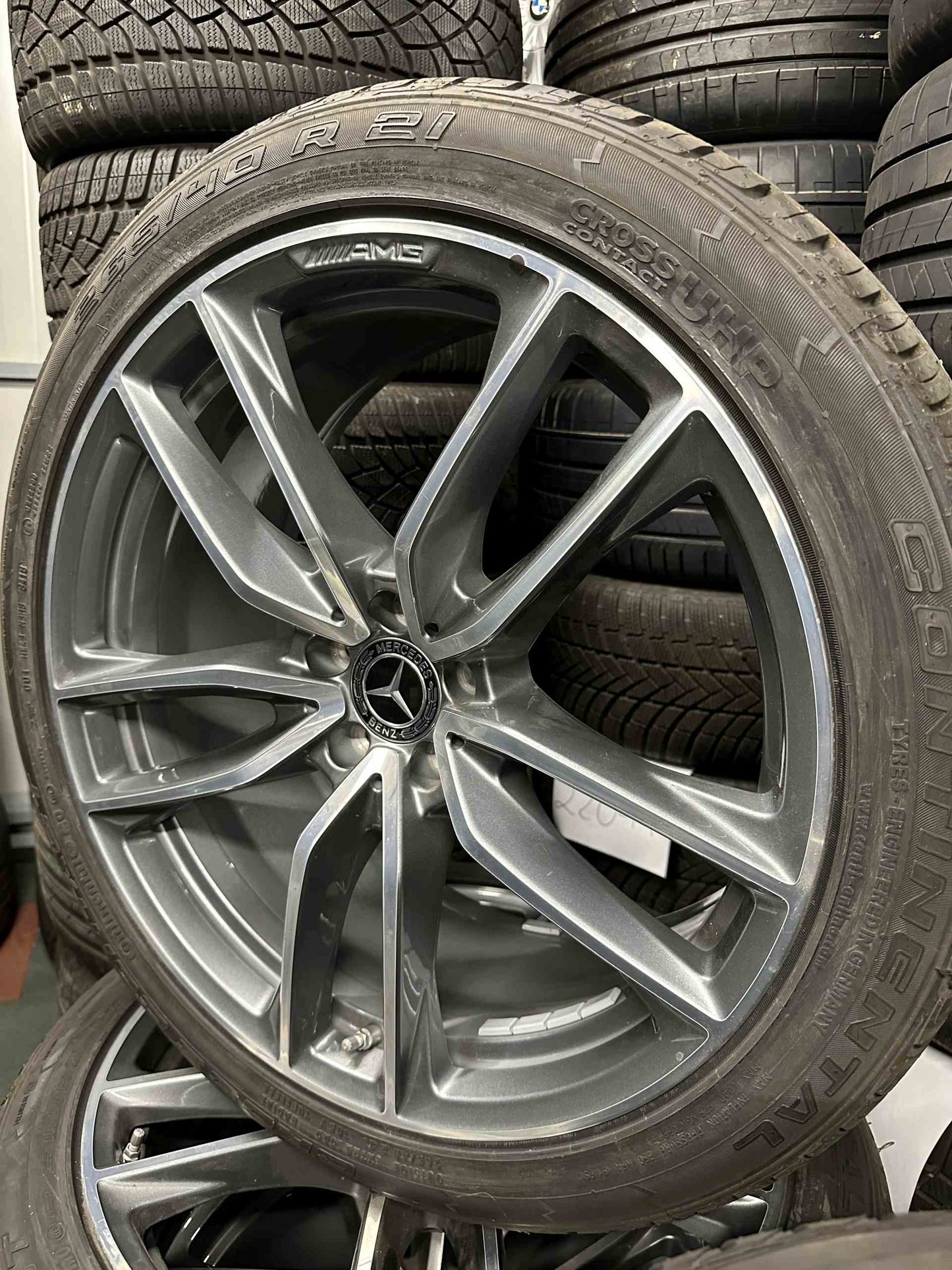 Като Нови Mercedes ML GLE W166 AMG 265 40 21 Zoll Мерцедес МЛ ГЛЕ 265 40 21 цола АМГ алуминиеви джанти летен комплект летни гуми