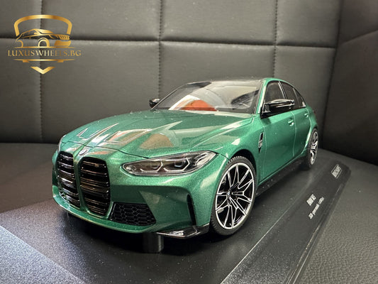 Bmw M3 G80 2020 Limousine green Limitiert 1/800 1:18 Minichamps 155020200 Бмв M3 G80 зелен Лимитирана