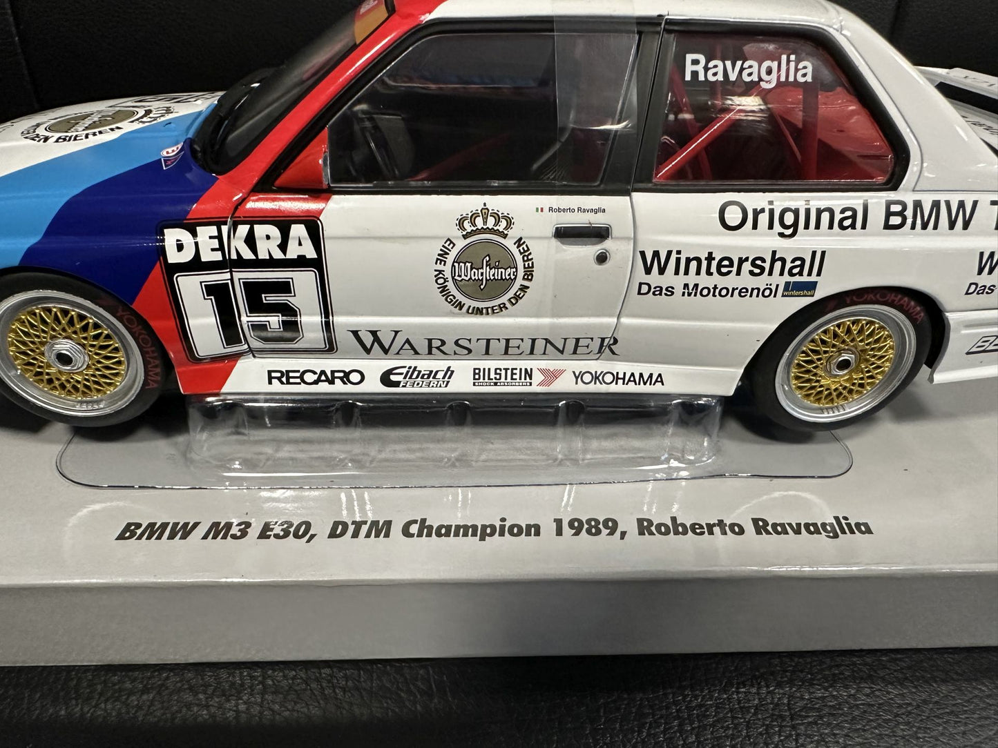 Bmw M3 DTM 1989 Roberto Ravaglia white 1:18 WERK 83 W18038002C Бмв M3 DTM 1989 бял