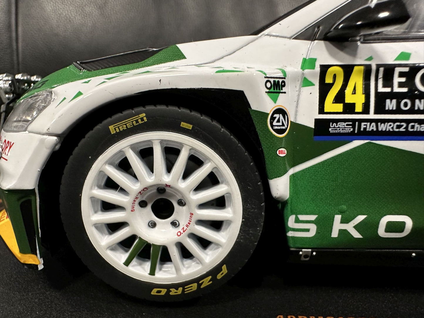 Skoda Fabia Rally WM Mone Carlo 2023 1:18 IXO 18RMC155B.22 Шкода Фабиа Рали Монте Карло 2023 бял/зелен