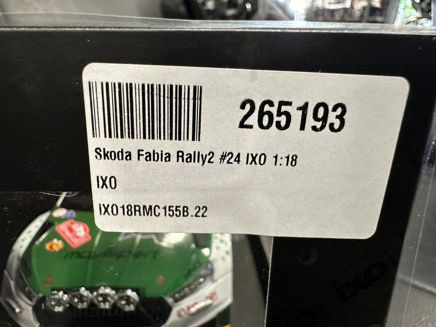 Skoda Fabia Rally WM Mone Carlo 2023 1:18 IXO 18RMC155B.22 Шкода Фабиа Рали Монте Карло 2023 бял/зелен