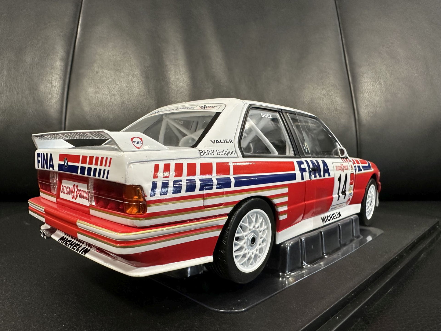 Bmw M3 E30 Belgium Pro Car 1993 white/red 1:18 Solido S1801523 Бмв М3 Е30 Белгия Про Кар бял/червен
