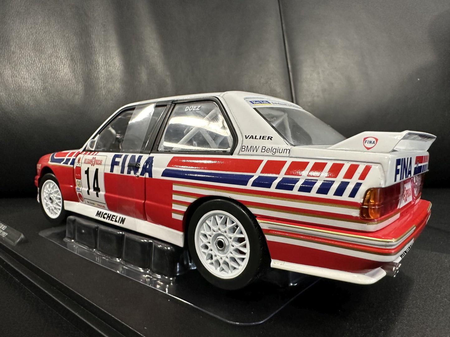 Bmw M3 E30 Belgium Pro Car 1993 white/red 1:18 Solido S1801523 Бмв М3 Е30 Белгия Про Кар бял/червен