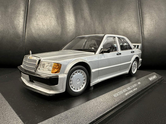 Mercedes Benz 190E 2.5 16V EVO1 silver Limitiert 804 pcs 1:18 Minichamps 155036001 Мерцедес Бенц 190Е В16 Лимитирана сив