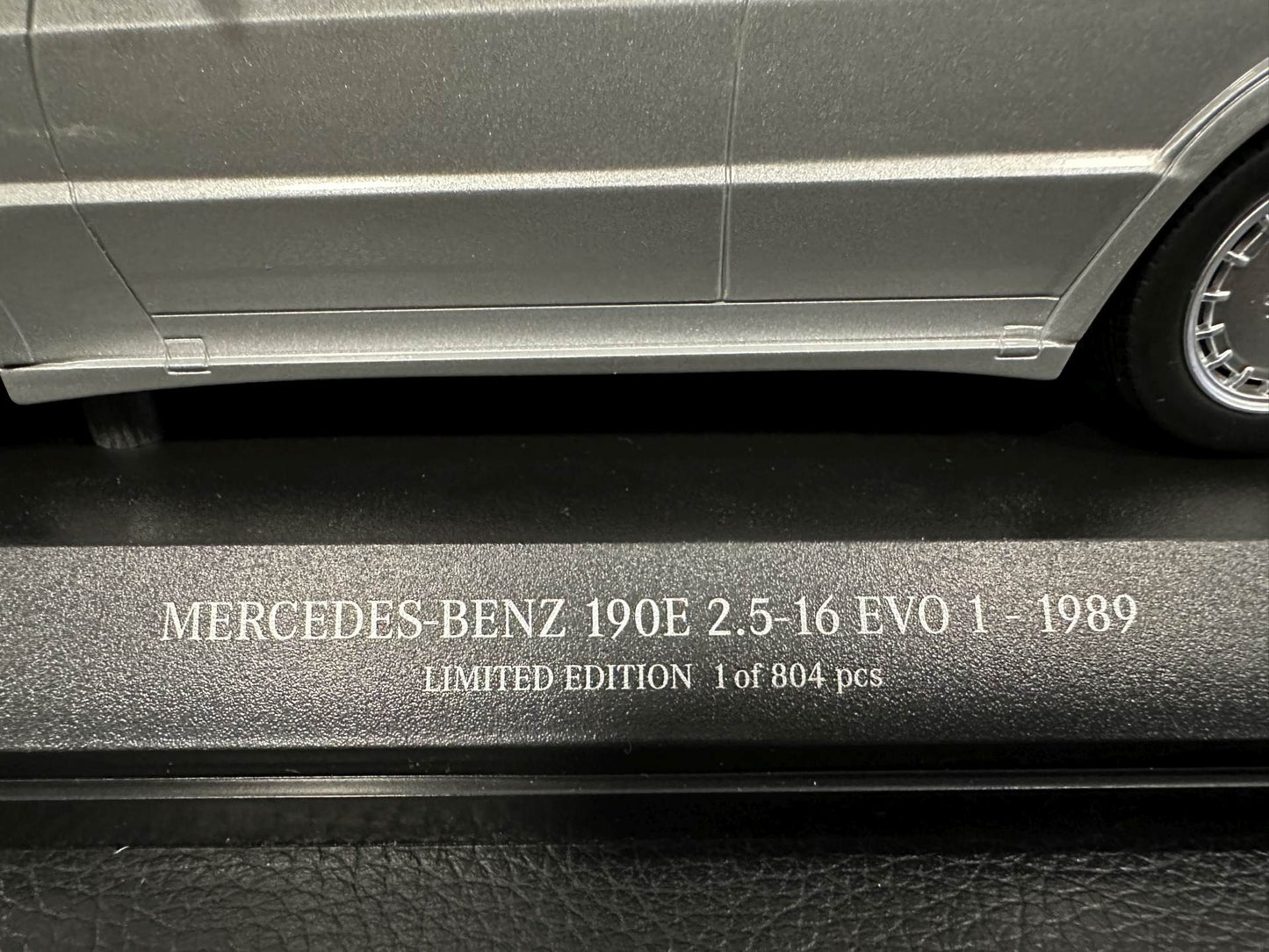 Mercedes Benz 190E 2.5 16V EVO1 silver Limitiert 804 pcs 1:18 Minichamps 155036001 Мерцедес Бенц 190Е В16 Лимитирана сив