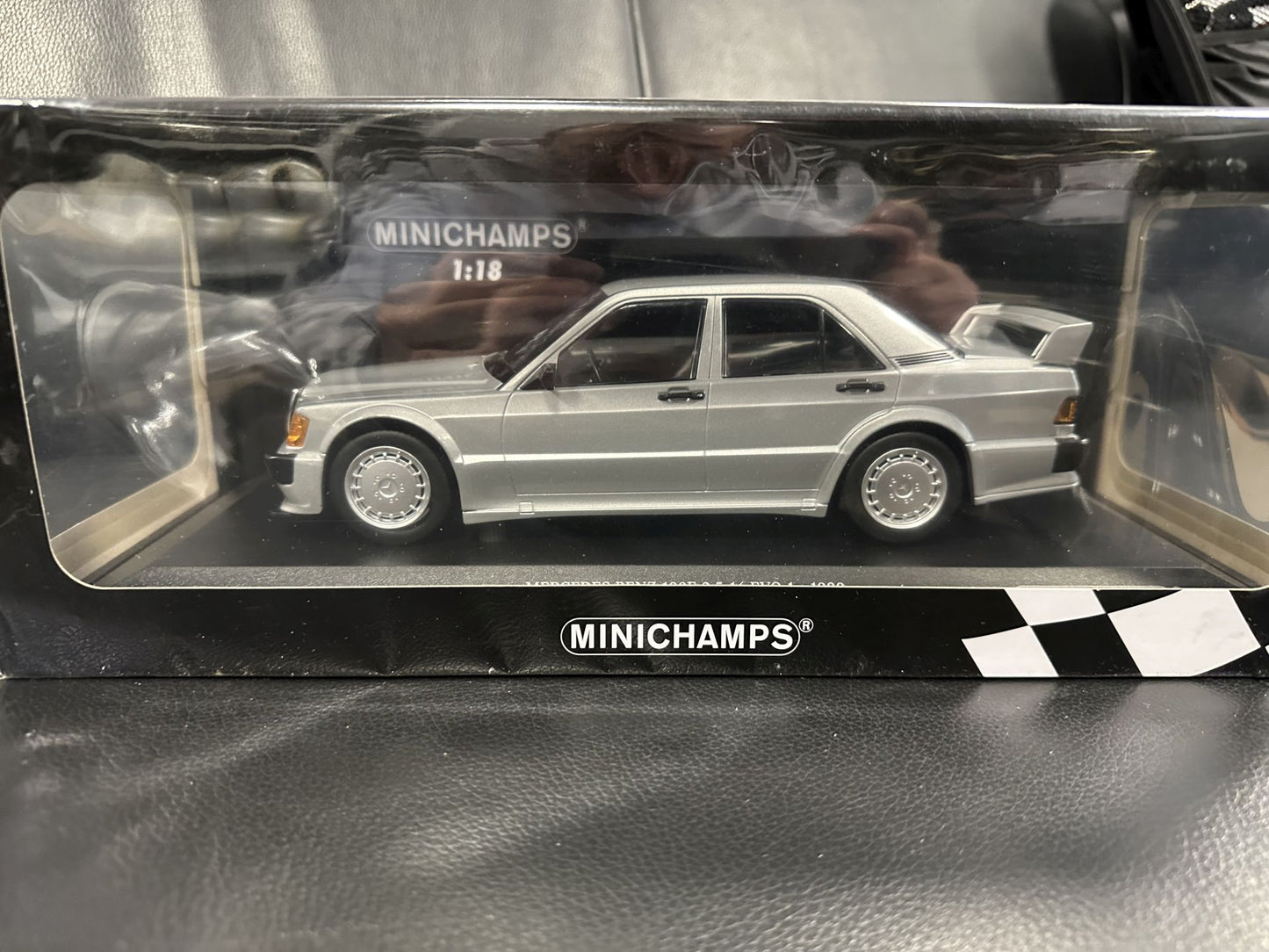 Mercedes Benz 190E 2.5 16V EVO1 silver Limitiert 804 pcs 1:18 Minichamps 155036001 Мерцедес Бенц 190Е В16 Лимитирана сив