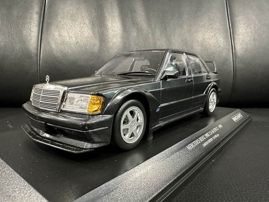 Mercedes Benz 190E 2.5 16V EVO2 1990 black Limitiert 1002 pcs 1:18 Minichamps 155036100 Мерцедес Бенц 190Е В16 Лимитирана черен