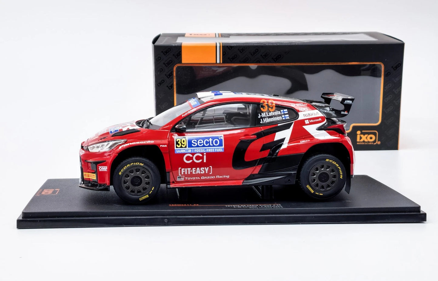 Toyota Yaris GR Rally Finland 2024 1:18 IXO 18RMC211.22 Тойота Ярис Рали 2024