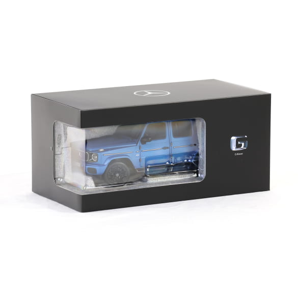 Mercedes Benz G Klasse EQ W465 blue 1:18 NOREV B66960664 Мерцедес Бенц Г Класа син отваряем