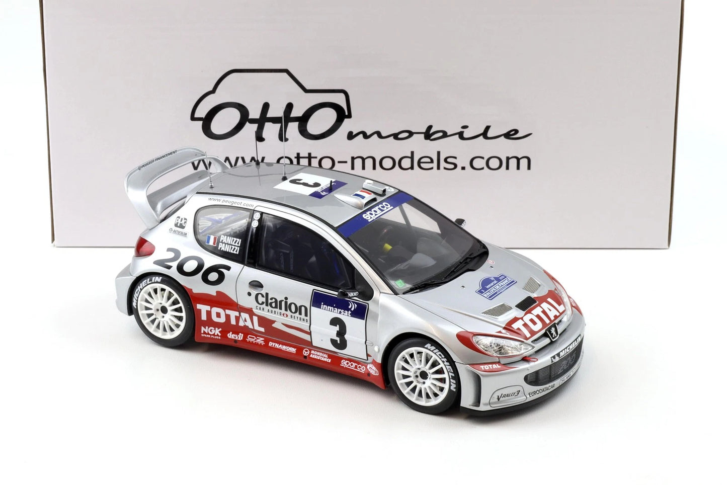 Peugeot 206 WRC Gilles Panizzi Limited grey 1:18 Ottomobile Otto OT1085 Пежо 206 Рали Лимитирана сив