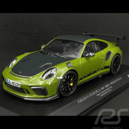 PORSCHE 911 991.2 GT3 RS 2019 green Limited 222pcs 1:18 Minichamps 155068232 Порше 911 ГТ3 РС Лимитирана зелен