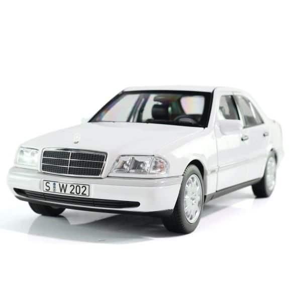 Mercedes Benz C200 W202 white 1:18 NOREV B66040703 Мерцедес Бенц Ц200 бял отваряем