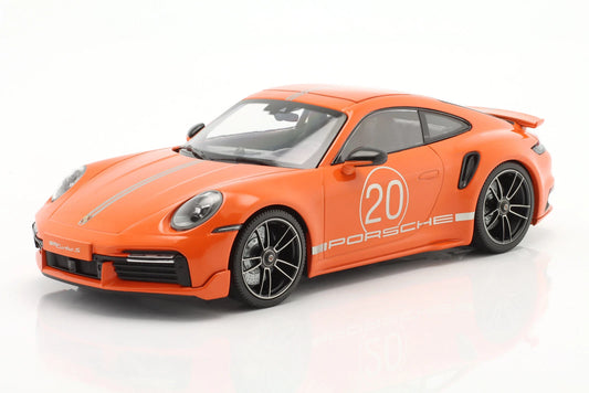 Porsche 911 992 Turbo S orange Limited 504pcs 1:18 Minichamps 155069171 Порше 911 Турбо С оранжев Лимитирана