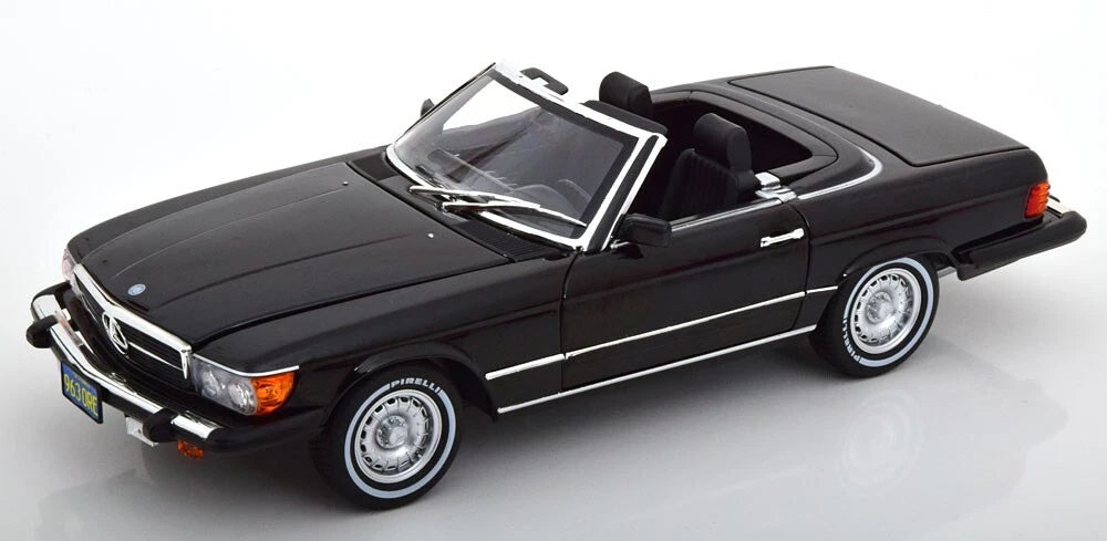 Mercedes Benz 450SL R107 1979 Cabrio black Limited 1000pcs 1:18 NOREV 183724 Мерцедес Бенц 450СЛ Кабрио черен отваряем
