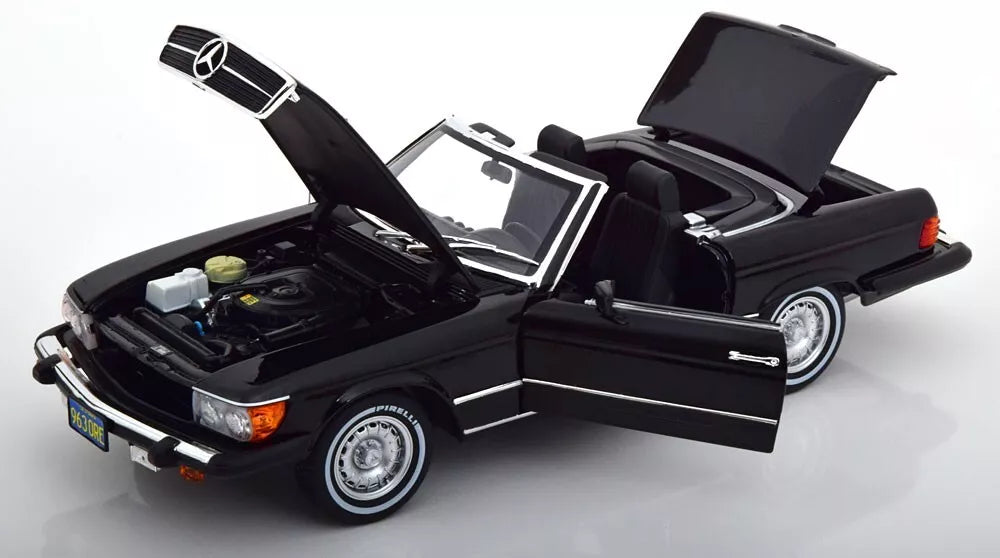 Mercedes Benz 450SL R107 1979 Cabrio black Limited 1000pcs 1:18 NOREV 183724 Мерцедес Бенц 450СЛ Кабрио черен отваряем