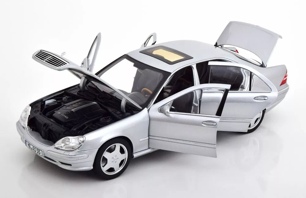 Mercedes Benz S55 AMG W220 grey Limited 500pcs 1:18 NOREV 183816 Мерцедес Бенц С55 АМГ сив отваряем Лимитирана 500