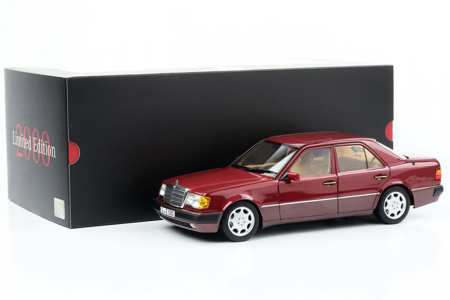 Mercedes Benz 500 E Klasse W124 red Limited 2000 1:18 NOREV b66040699 Мерцедес Бенц 500 Е Класа бордо отваряем Лимитирана 2000