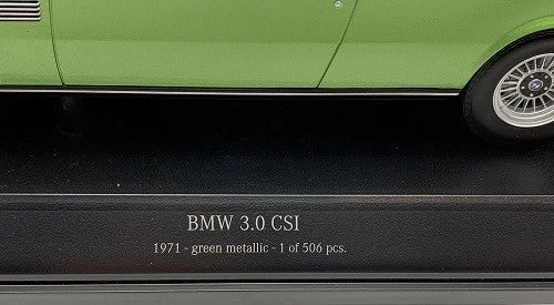 BMW 3.0 CSi Coupe 1971 green Limited 506pcs 1:18 Minichamps 155028034 Бмв Лимитирана
