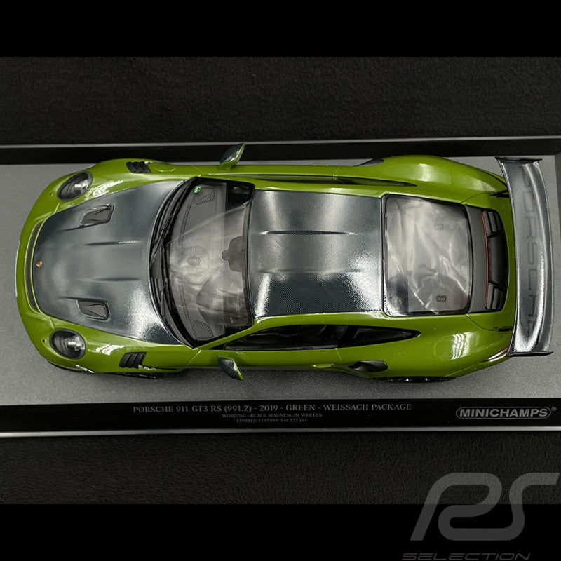 PORSCHE 911 991.2 GT3 RS 2019 green Limited 222pcs 1:18 Minichamps 155068232 Порше 911 ГТ3 РС Лимитирана зелен
