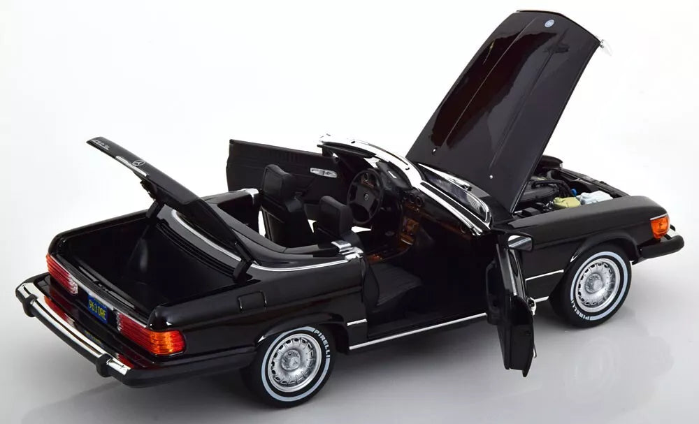 Mercedes Benz 450SL R107 1979 Cabrio black Limited 1000pcs 1:18 NOREV 183724 Мерцедес Бенц 450СЛ Кабрио черен отваряем
