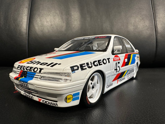 Peugeot 405 Mi16 BTCC 1992 Robb Gravett 1:18 Ottomobile Otto OT 1141 Пежо 405 Рали Лимитирана бял