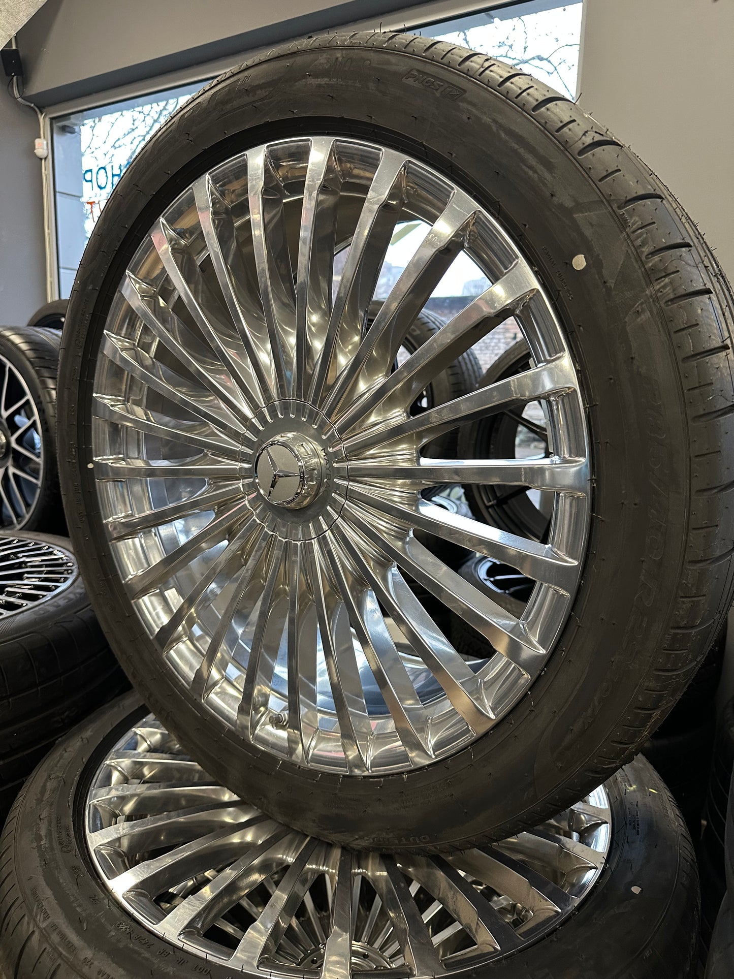 Оригинал Като Нови Mercedes GLS Maybach X167 W167 23 Zoll Мерцедес ГЛС Майбах X167 W167 23 цола джанти летен комплект летни гуми Хром