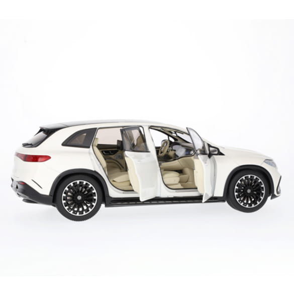 Mercedes Benz EQS SUV X296 AMG white 1:18 NOREV B66960590 Мерцедес Бенц бял отваряем