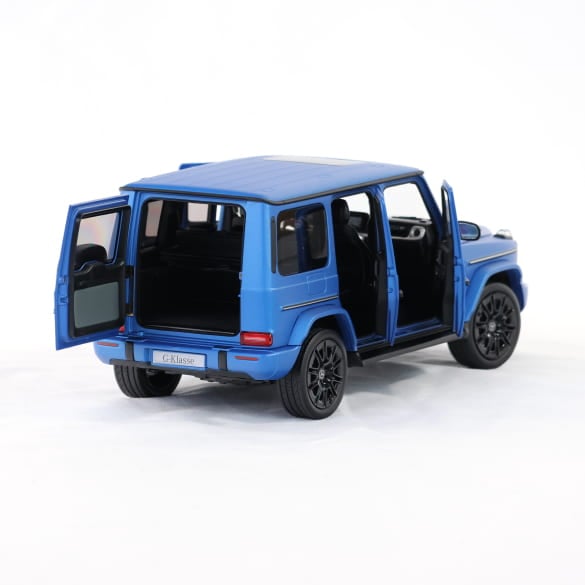 Mercedes Benz G Klasse EQ W465 blue 1:18 NOREV B66960664 Мерцедес Бенц Г Класа син отваряем