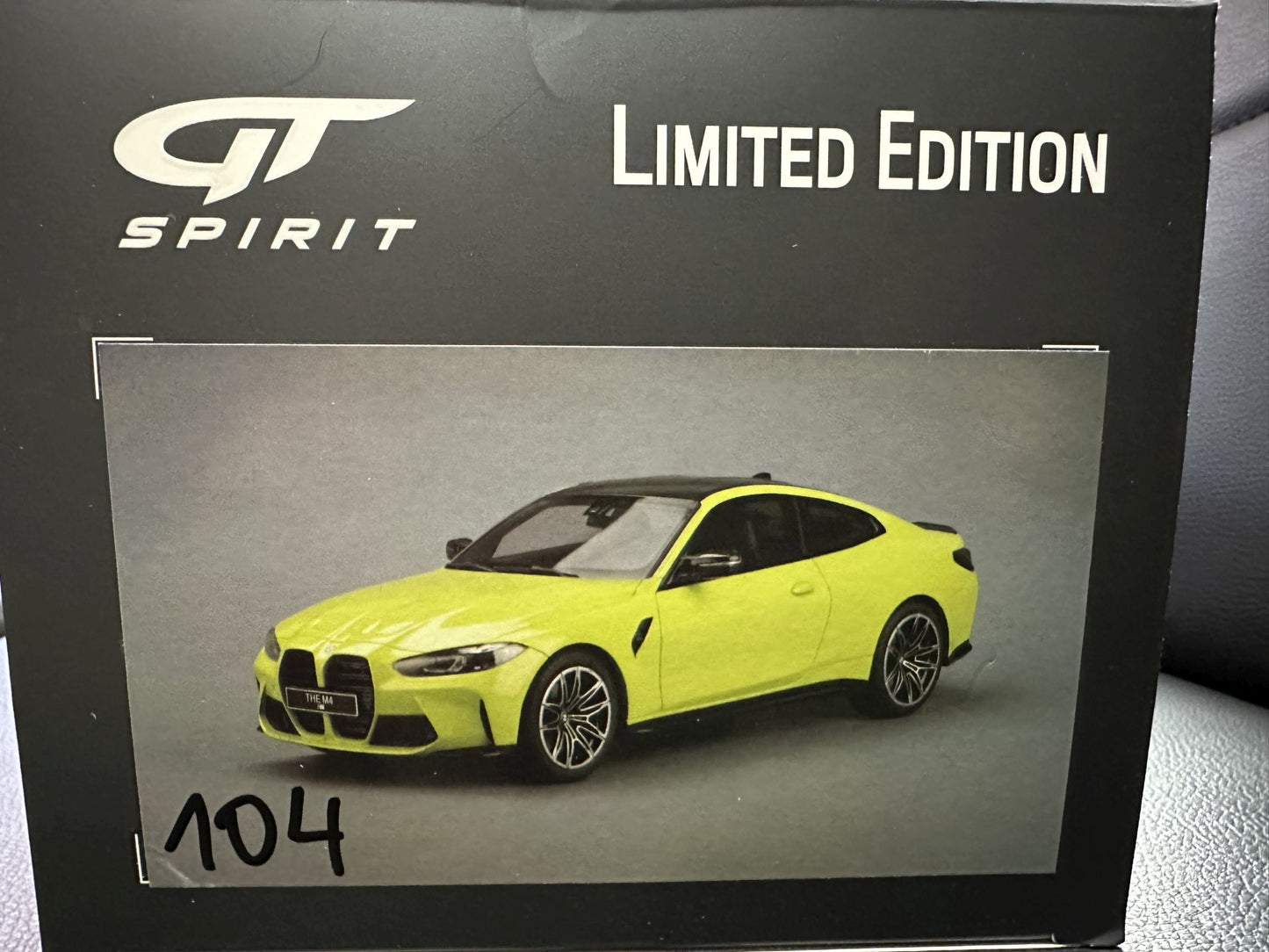 Bmw M4 G82 Coupe yellow Limitiert 718/1600 1:18 GT Spirit GT298 Бмв M4 G82 жълт Лимитирана