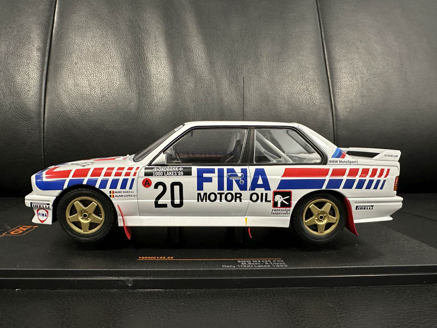 Bmw M3 E30 Rally 1000 Lakes 1989 Duez Lopes white 1:18 IXO 18RMC132.22 Бмв М3 Е30 1989 бял