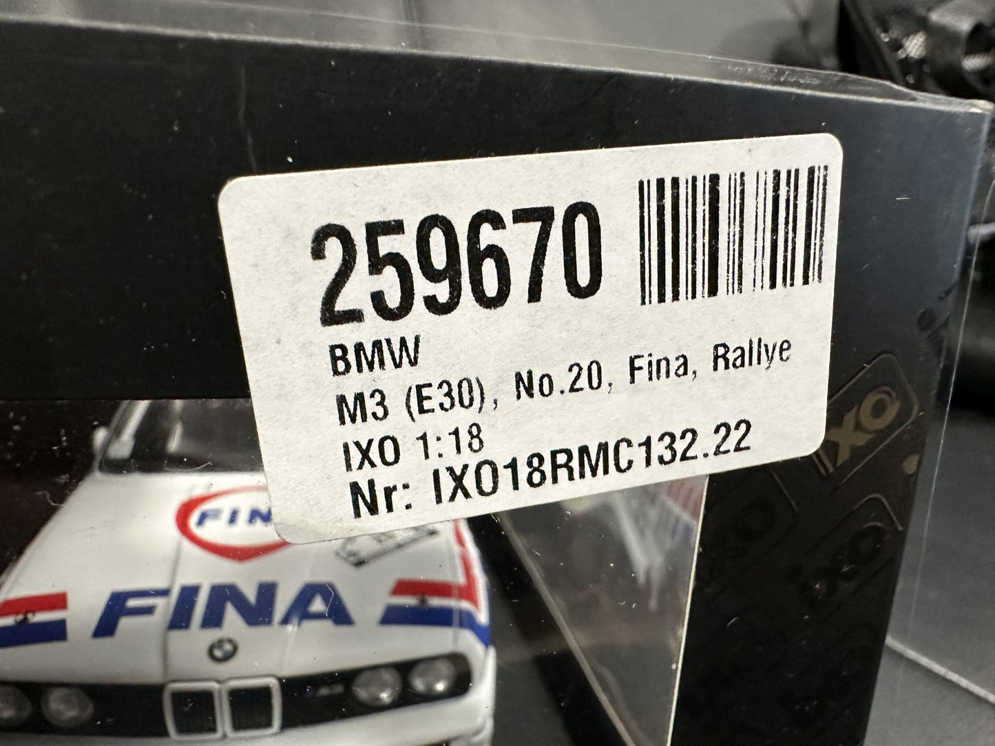 Bmw M3 E30 Rally 1000 Lakes 1989 Duez Lopes white 1:18 IXO 18RMC132.22 Бмв М3 Е30 1989 бял