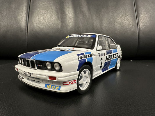 Bmw E30 Hartge Rally Deutschland 1990 white/blue 1:18 Solido S1801514 Бмв Е30 Германия 1990 бял/син