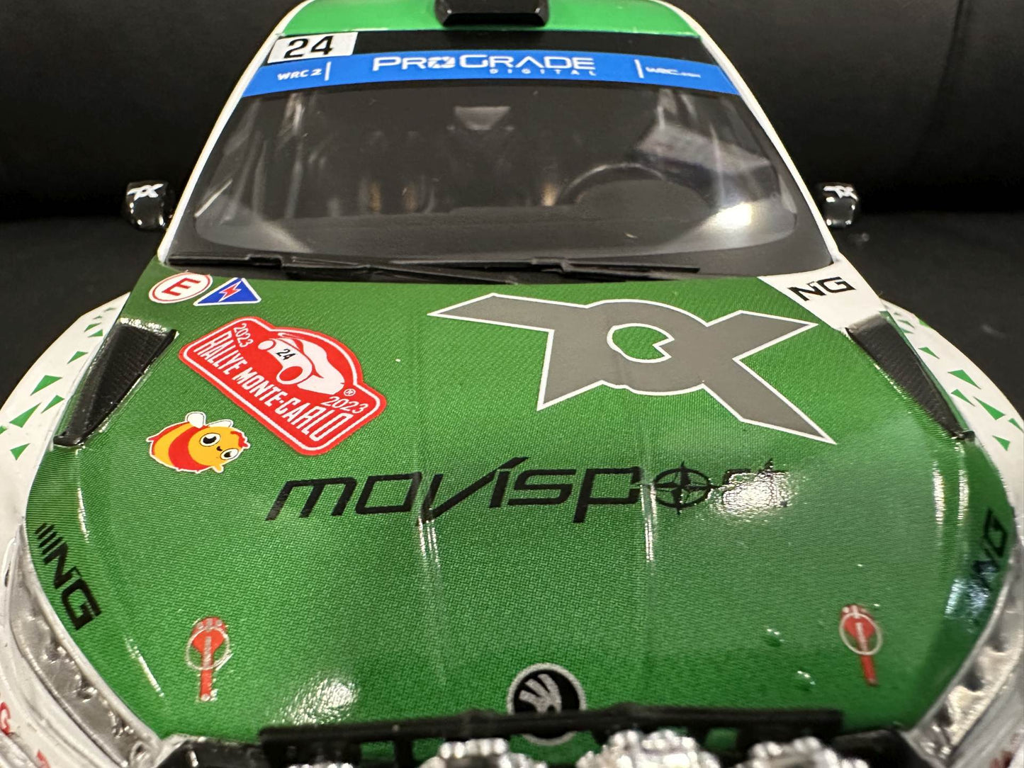Skoda Fabia Rally WM Mone Carlo 2023 1:18 IXO 18RMC155B.22 Шкода Фабиа Рали Монте Карло 2023 бял/зелен