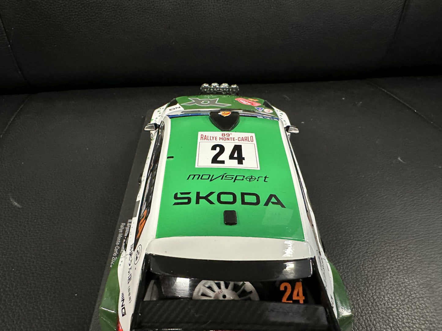 Skoda Fabia Rally WM Mone Carlo 2023 1:18 IXO 18RMC155B.22 Шкода Фабиа Рали Монте Карло 2023 бял/зелен