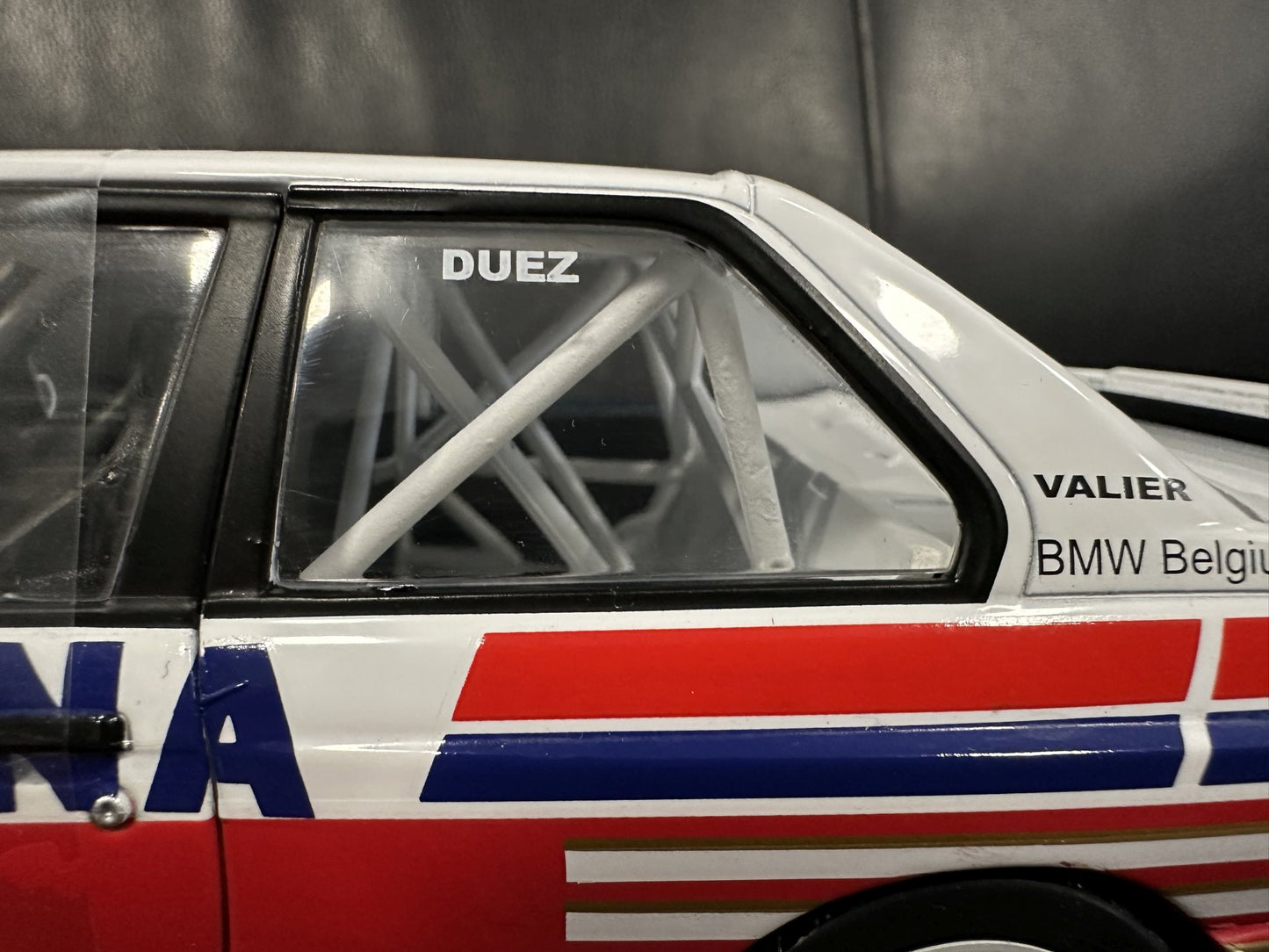 Bmw M3 E30 Belgium Pro Car 1993 white/red 1:18 Solido S1801523 Бмв М3 Е30 Белгия Про Кар бял/червен