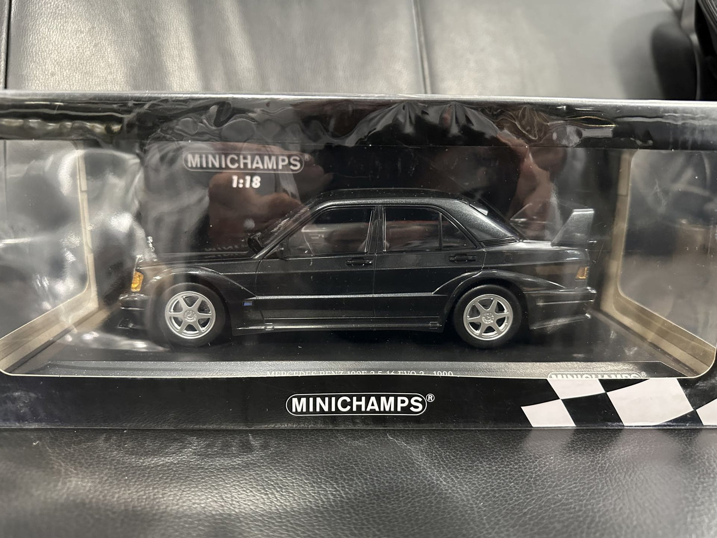 Mercedes Benz 190E 2.5 16V EVO2 1990 black Limitiert 1002 pcs 1:18 Minichamps 155036100 Мерцедес Бенц 190Е В16 Лимитирана черен