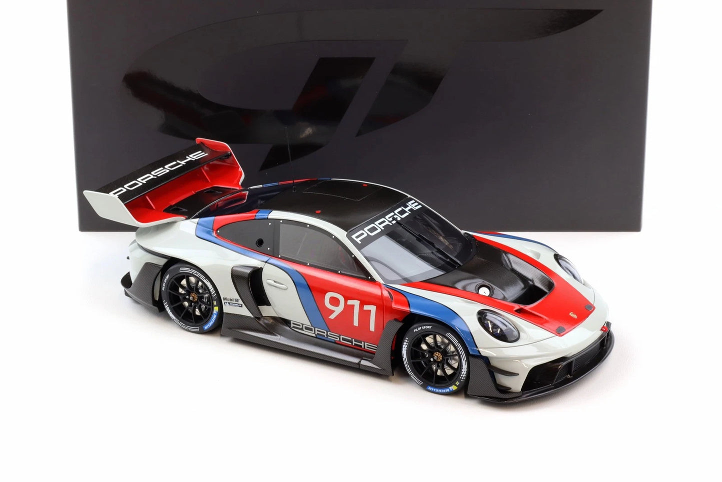 Porsche 911 992 GT3 R Rennsport 2023 Limitiert white-red-blue 1:18 GT Spirit GT495 Порше ГТ3 Р Спорт Лимитирана