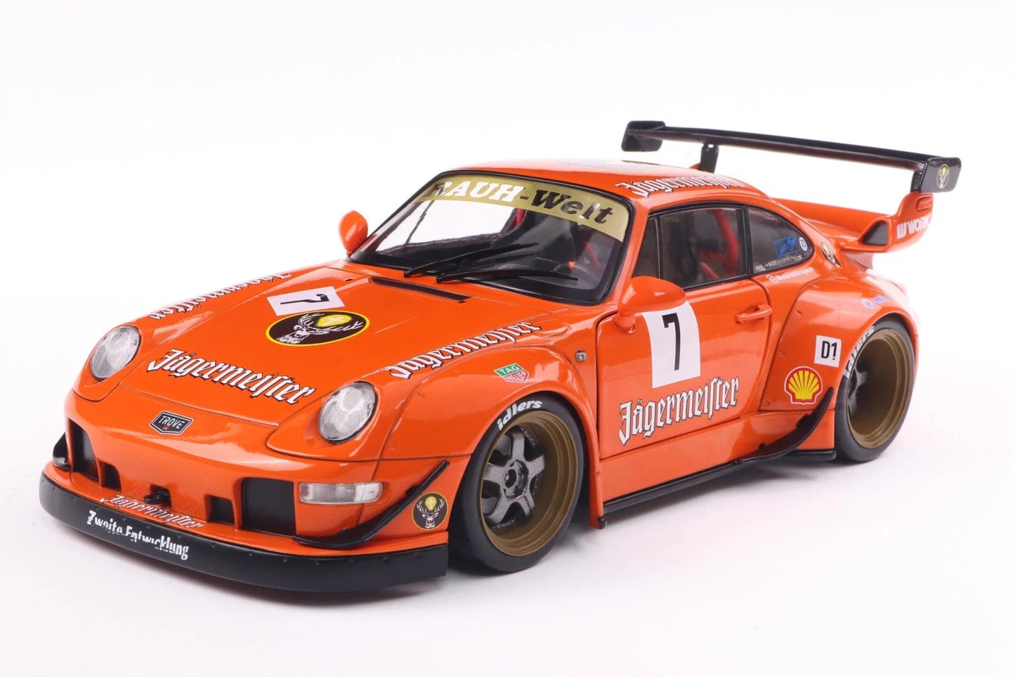 PORSCHE 911 - 993 RWB Rauh Welt Jägermeister S1808506 Solido 1:18 Порше РВБ оранжев