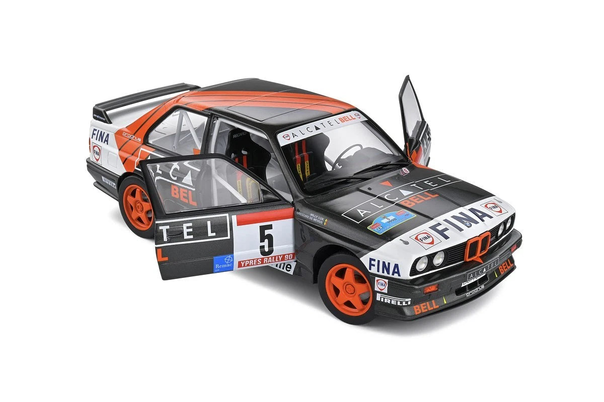 Bmw M3 E30 Rally Ypres 1990 black/red 1:18 Solido S1801519 Бмв М3 Е30 черен/червен