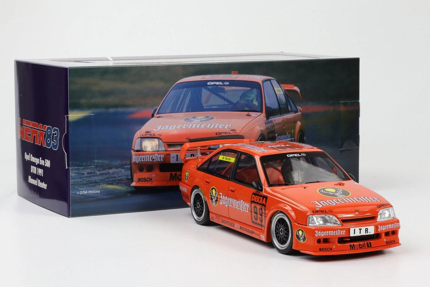 Opel Omega 3000 24V 1991 DTM Jägermeister Werk 83 W18045001 1:18 Опел Омега 3000 24V