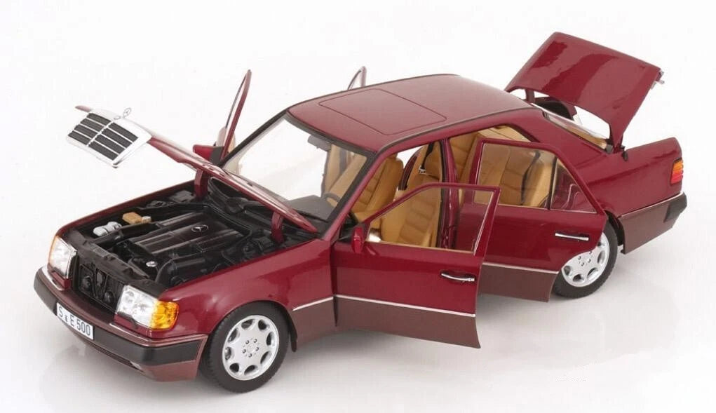 Mercedes Benz 500 E Klasse W124 red Limited 2000 1:18 NOREV b66040699 Мерцедес Бенц 500 Е Класа бордо отваряем Лимитирана 2000