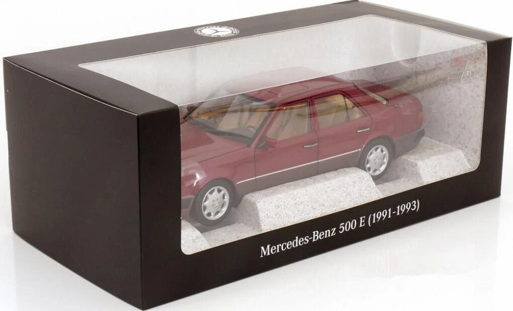 Mercedes Benz 500 E Klasse W124 red Limited 2000 1:18 NOREV b66040699 Мерцедес Бенц 500 Е Класа бордо отваряем Лимитирана 2000