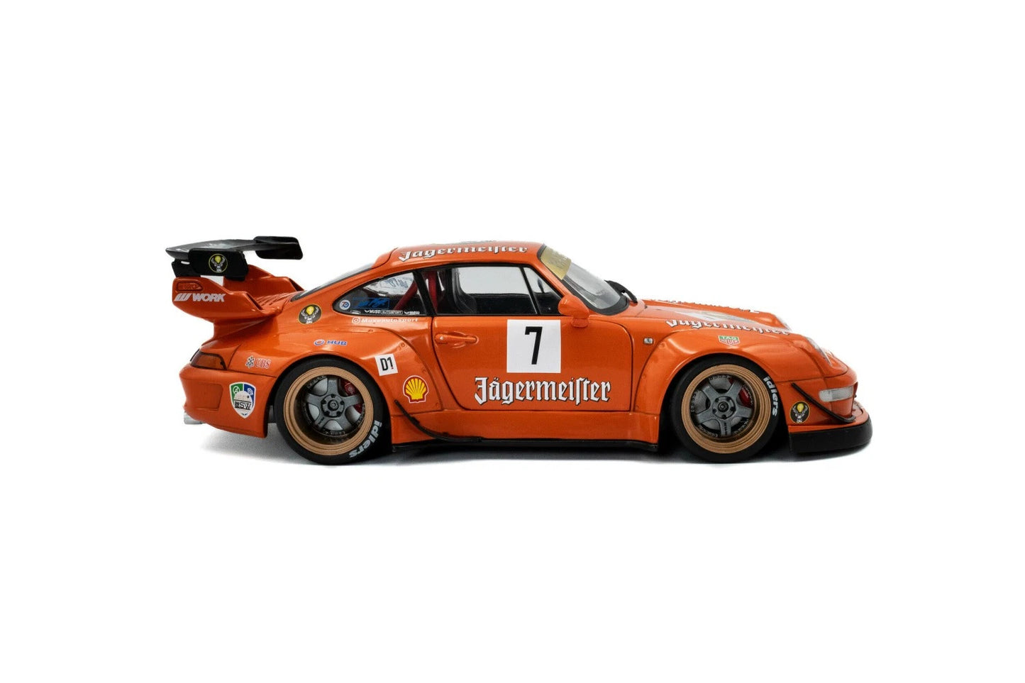 PORSCHE 911 - 993 RWB Rauh Welt Jägermeister S1808506 Solido 1:18 Порше РВБ оранжев