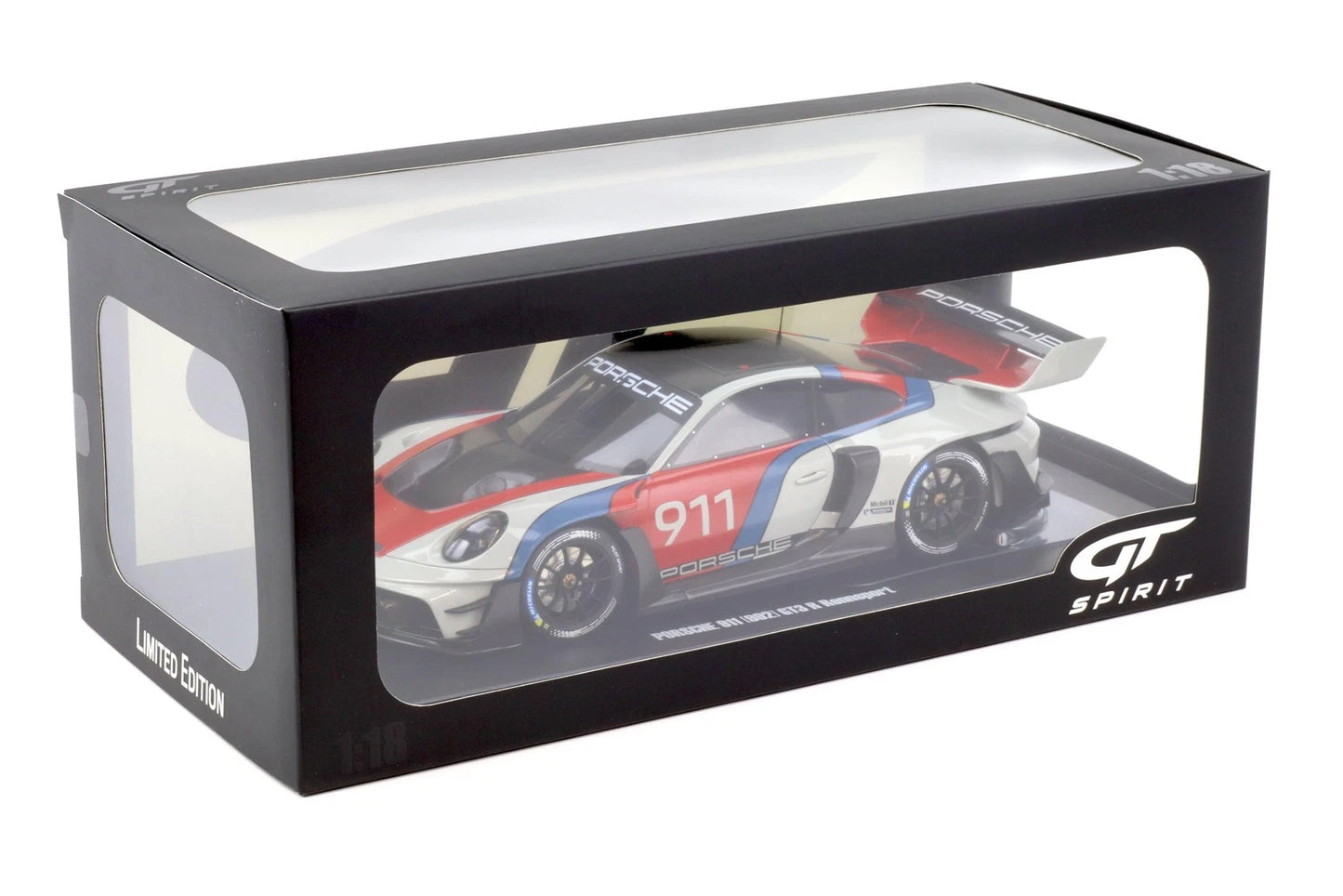 Porsche 911 992 GT3 R Rennsport 2023 Limitiert white-red-blue 1:18 GT Spirit GT495 Порше ГТ3 Р Спорт Лимитирана