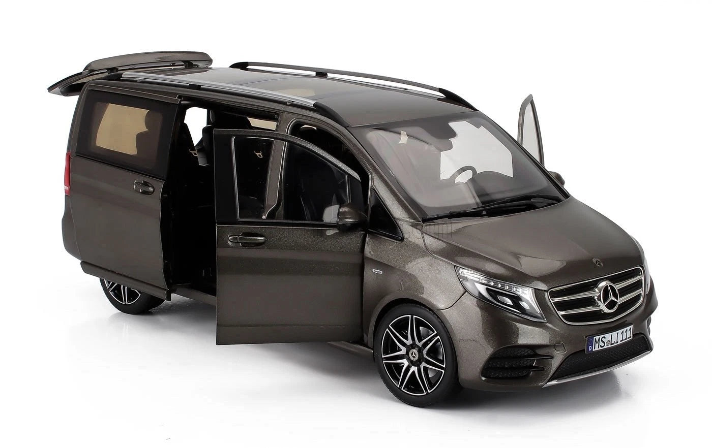 Mercedes Benz V Klasse W447 AMG Line braun 2018 1:18 NOREV 183873 Мерцедес Бенц В Класа АМГ отваряем кафяв